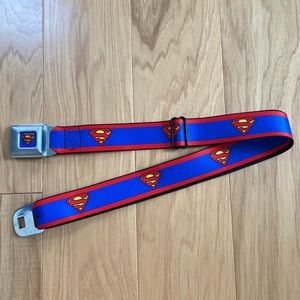 Superman print seatbelt buckle belt